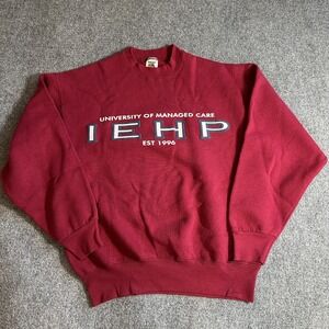 Vintage Fruit Of The Loom Sweatshirt Mens Large Red Fleece IEHP Graphic 1996